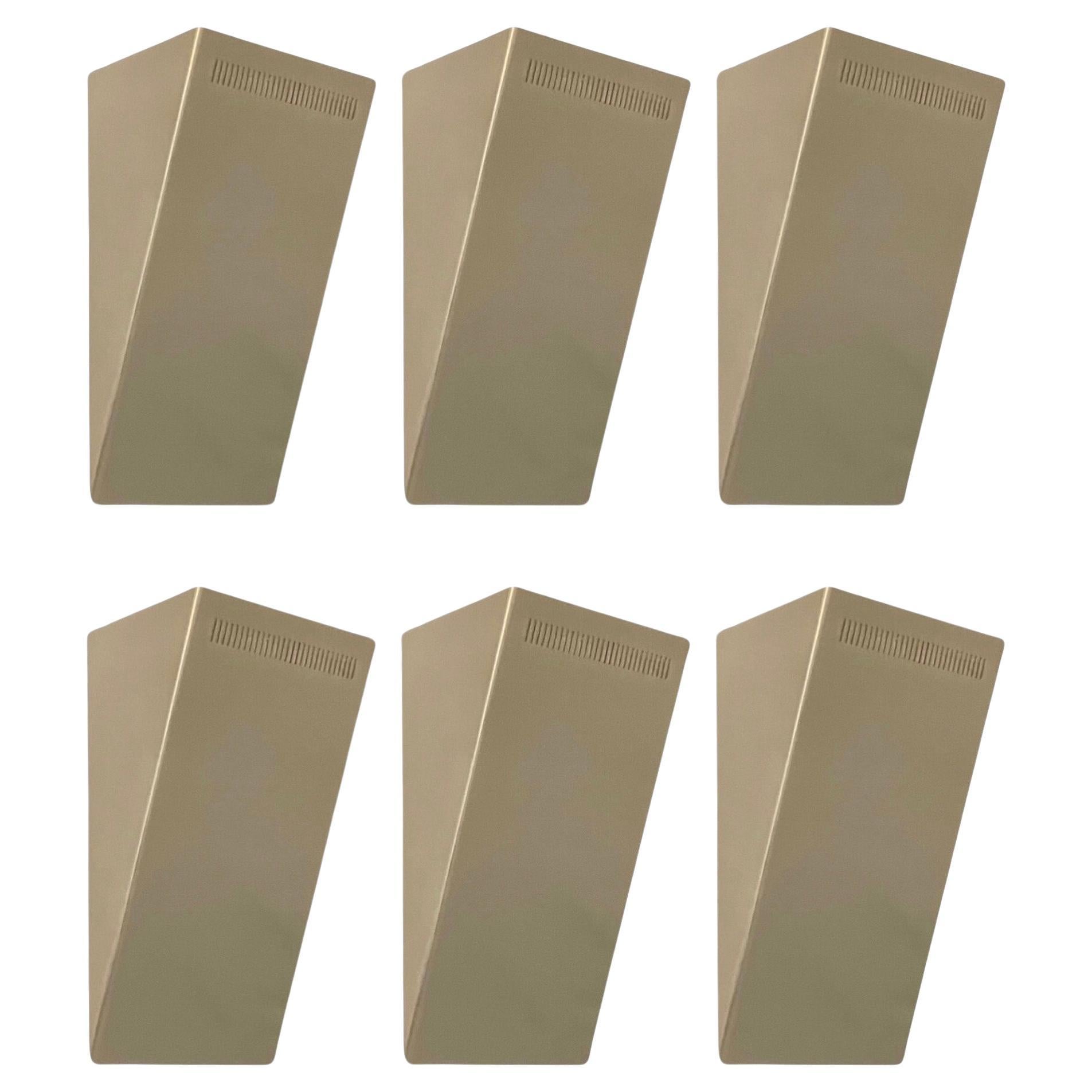 Postmodern Gold Set of Six Wall Sconces by Estiluz, Barcelona, 1990s