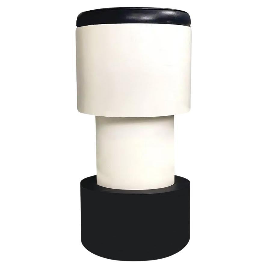Postmodern Graphic Black and White Lacquered Counter Stool Radical