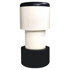 Postmodern Graphic Black and White Lacquered Counter Stool Radical