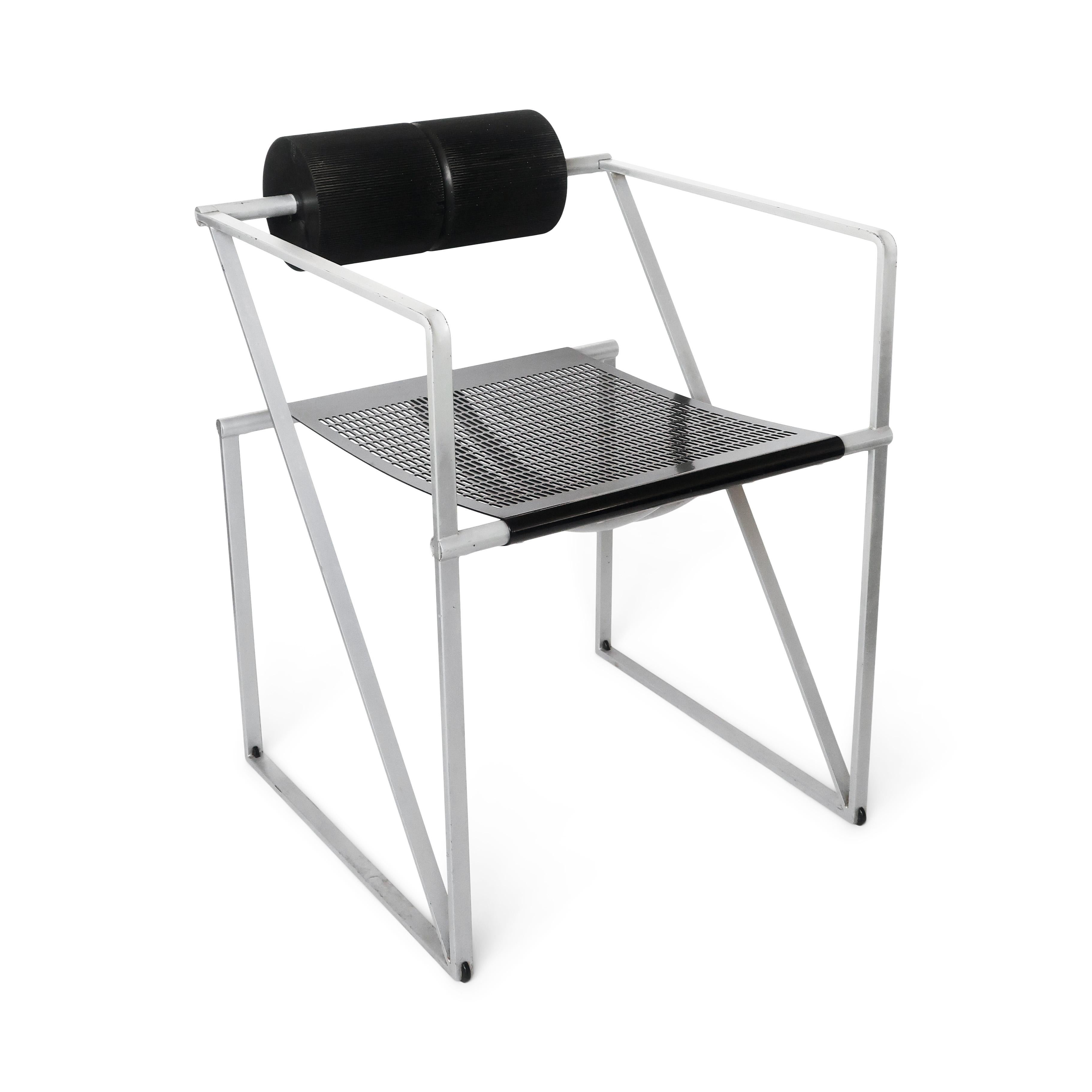 Post-Modern Postmodern Gray and Black Seconda Chair by Mario Botta for Alias '1985'