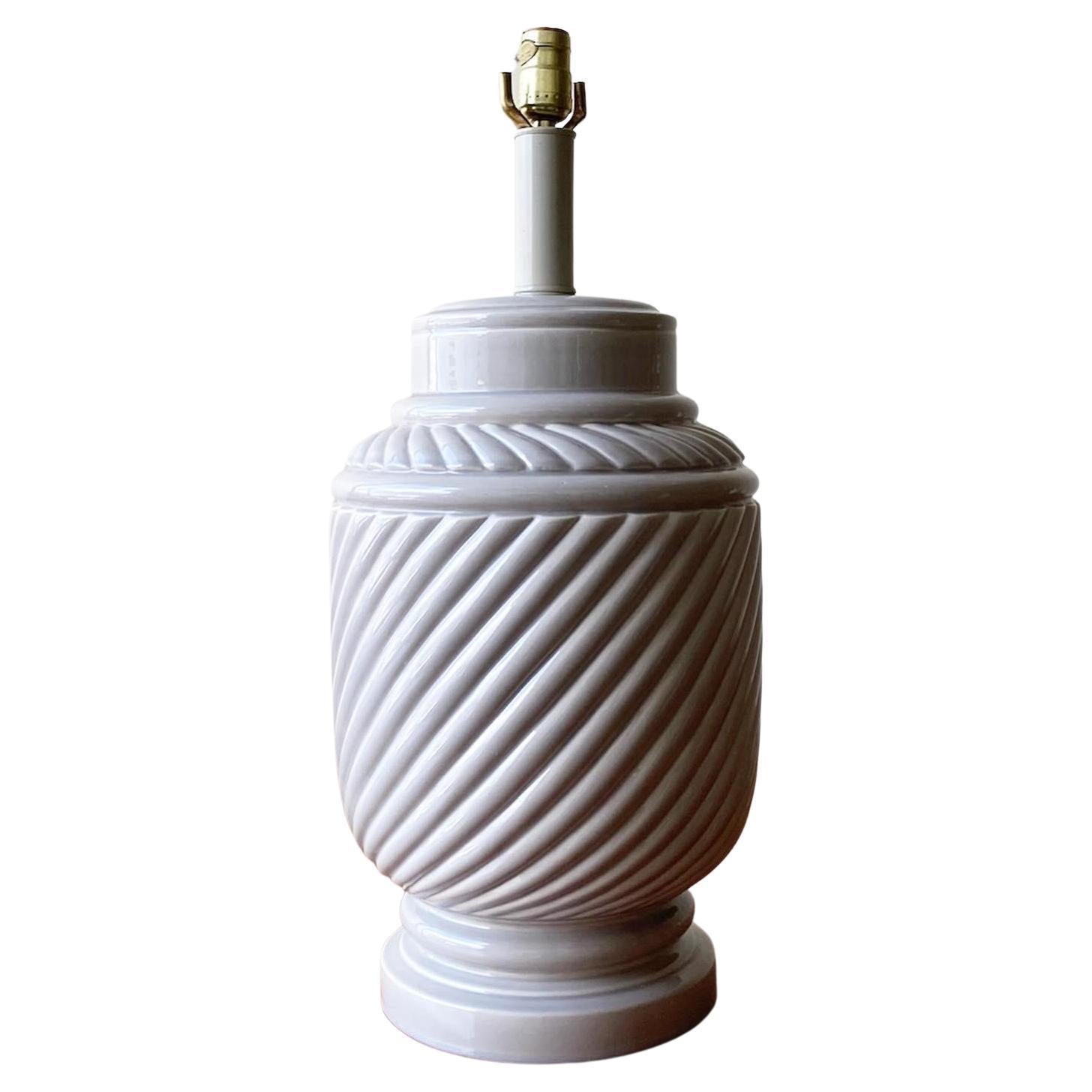 Postmodern Gray Ceramic Table Lamp For Sale