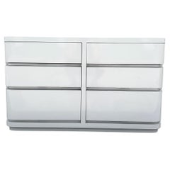 Postmodern Gray Gloss Laminate Curved Edge Dresser