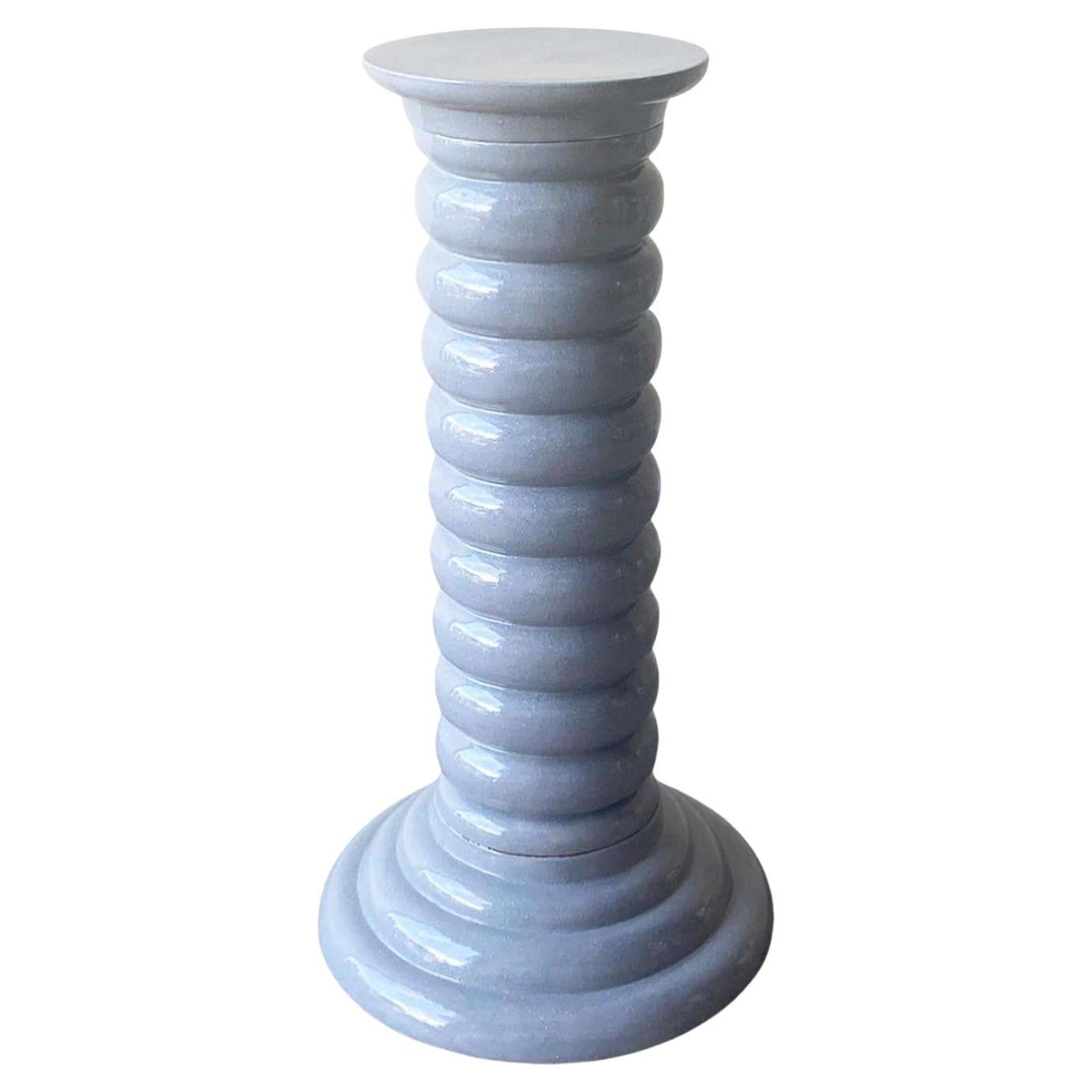Stand Plinth Pedestal Ribbed White For Sale at 1stDibs