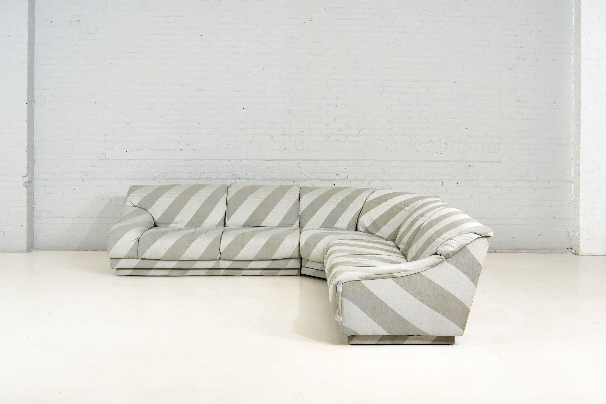 striped sectional