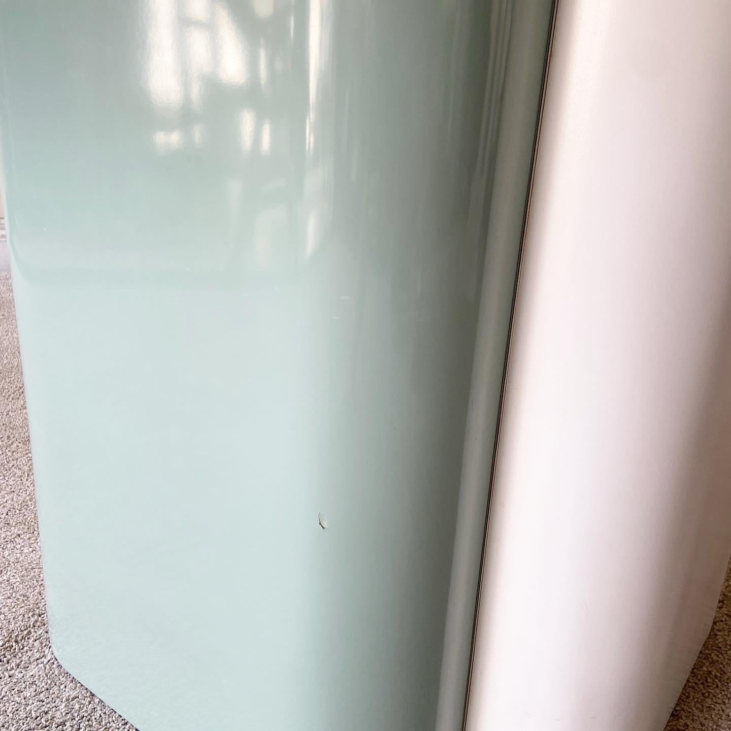 Postmodern Green and White Lacquer Laminate Dining Table 2