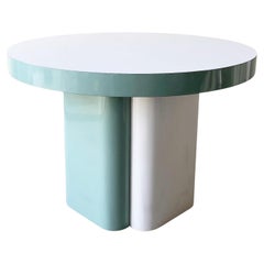 Postmodern Green and White Lacquer Laminate Dining Table