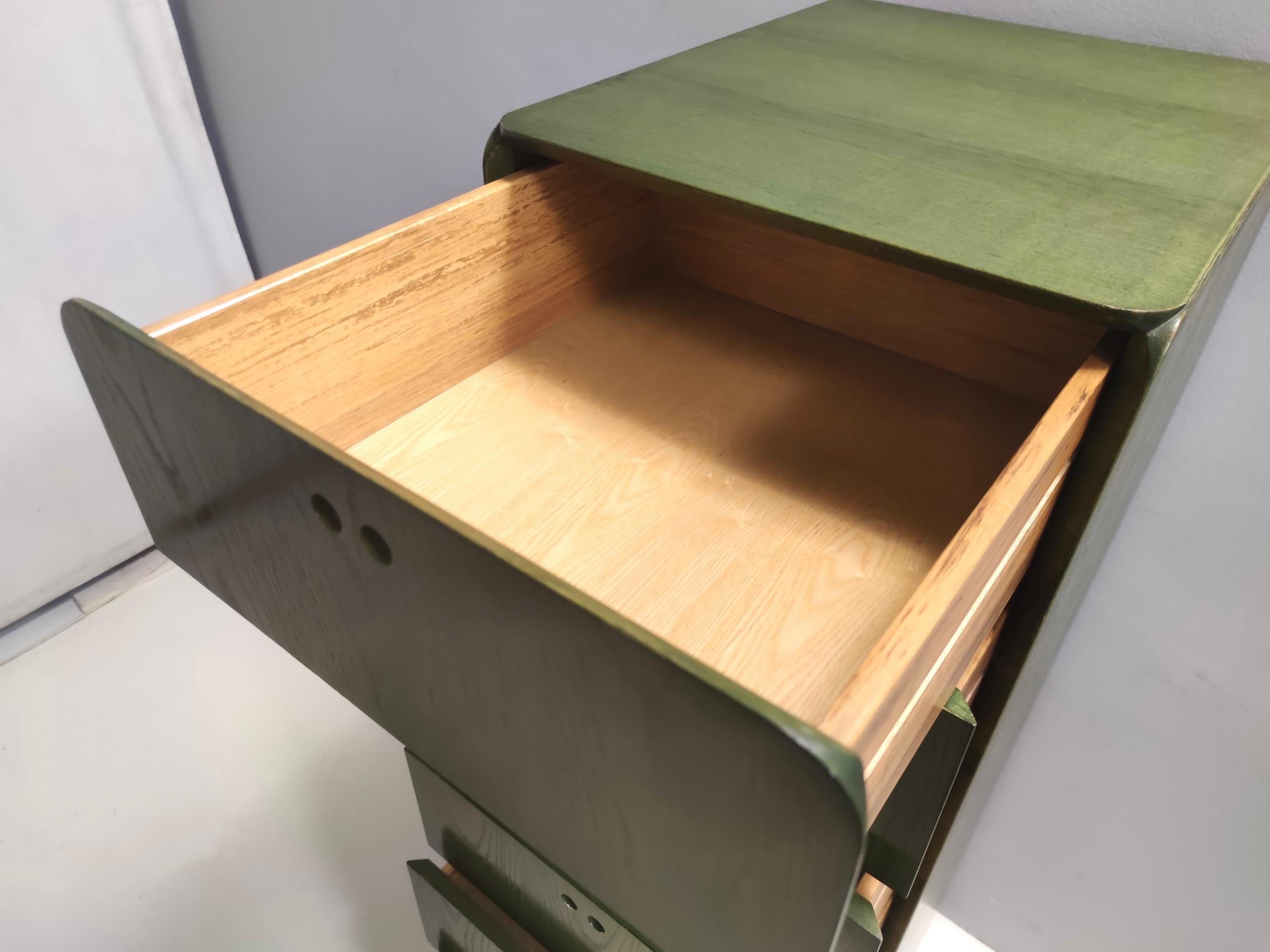 Postmodern Green Birch Chest of Drawers by Derk Van De Vries for Maisa In Excellent Condition For Sale In Bresso, Lombardy