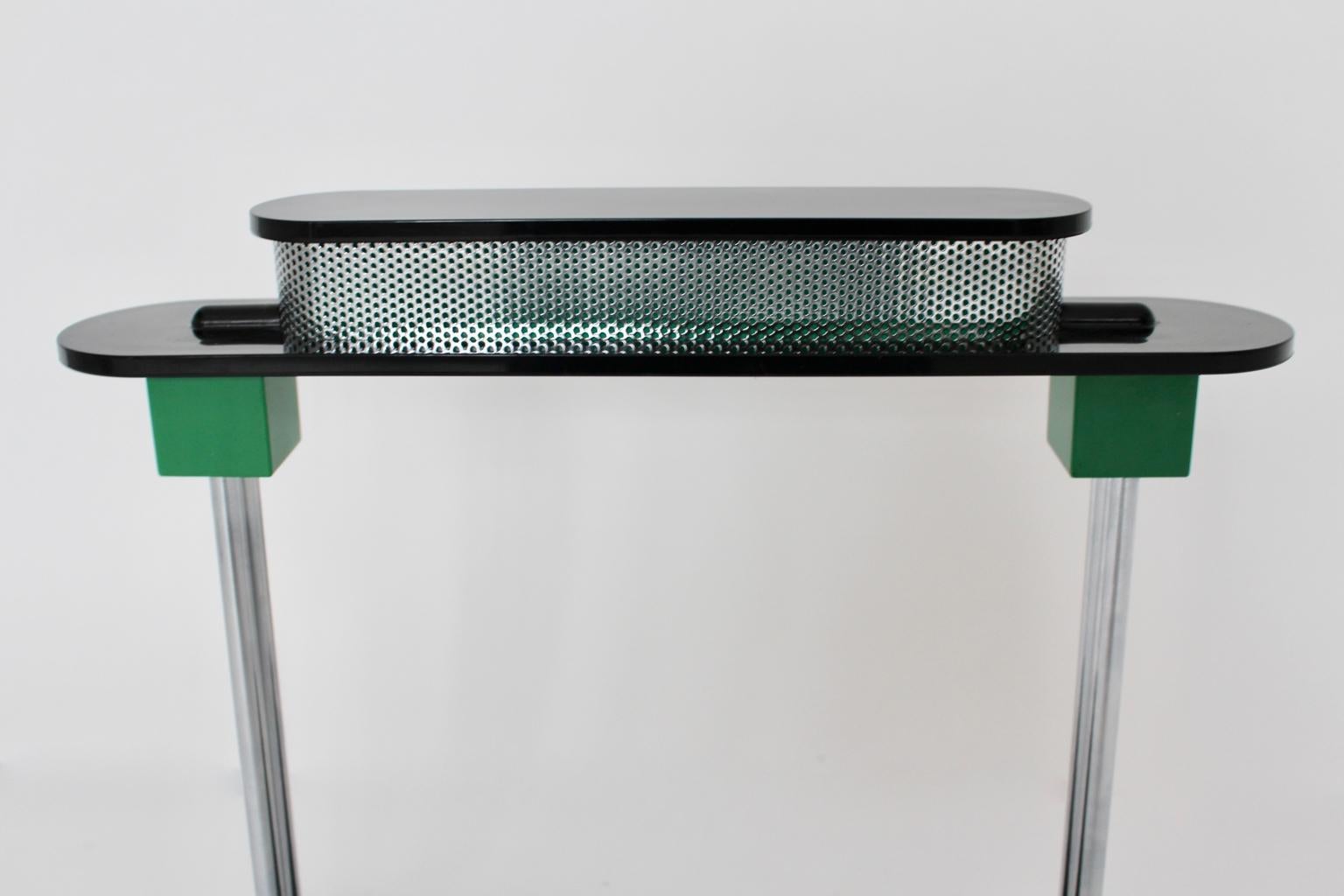 Postmodern Green Black Vintage Table Lamp Pausania by Ettore Sottsass Jr Italy  For Sale 6