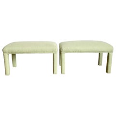 Sgabelli bassi Parsons in tessuto verde postmoderno - una coppia