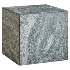 Postmodern Green Marble Cube Coffee or Side Table, Italy 1970s