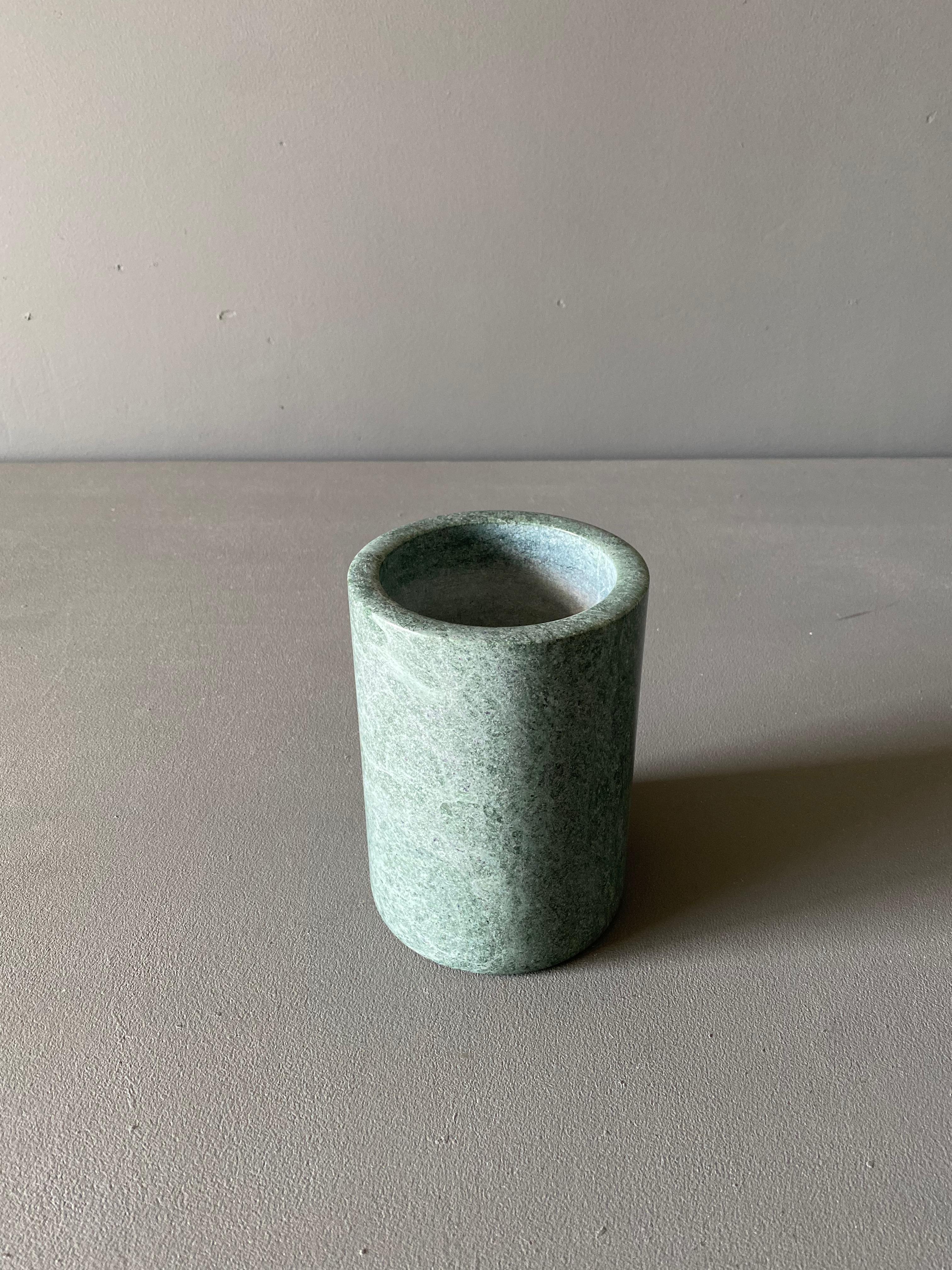 Modern Postmodern Green Marble Vase, circa 1985