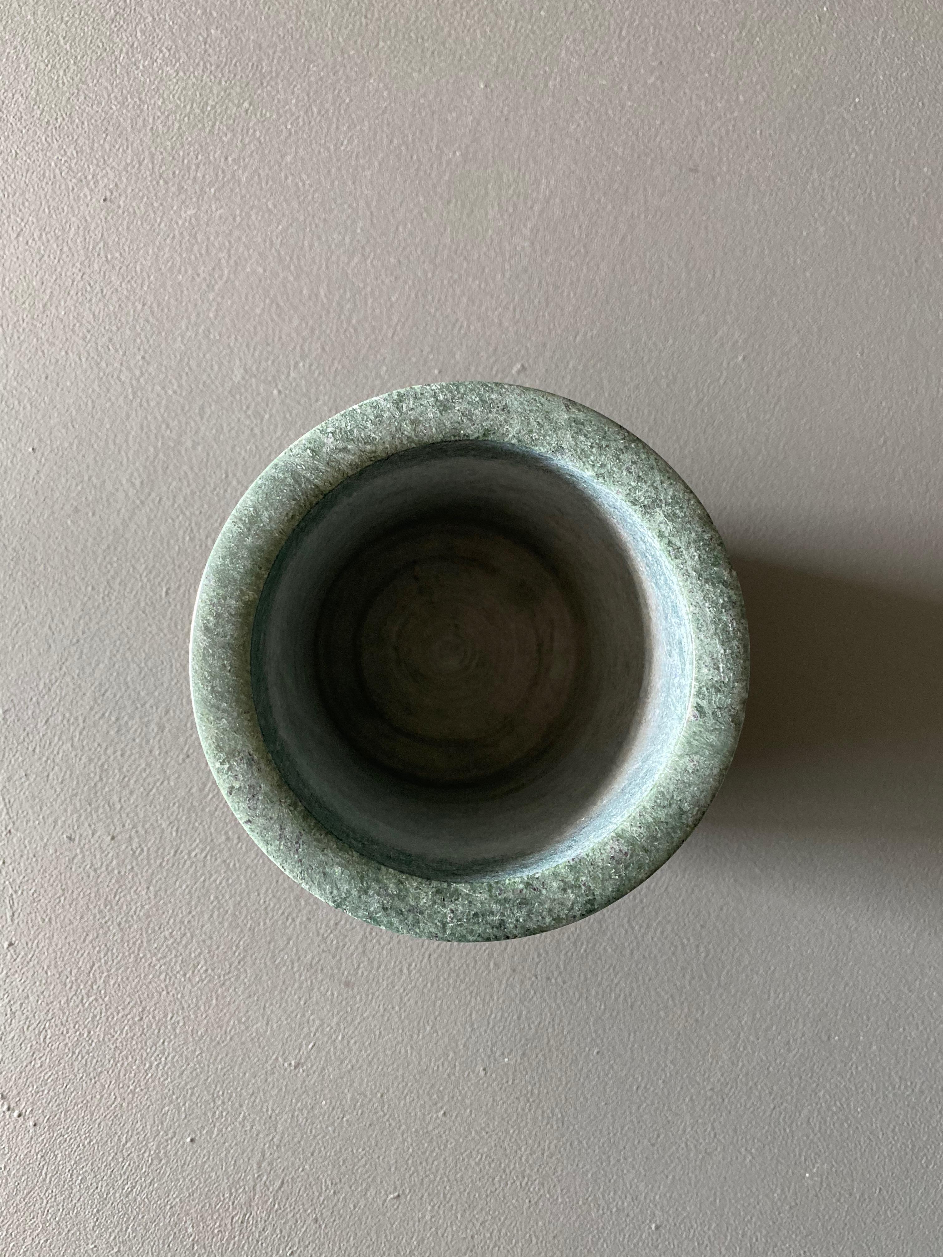 Italian Postmodern Green Marble Vase, circa 1985