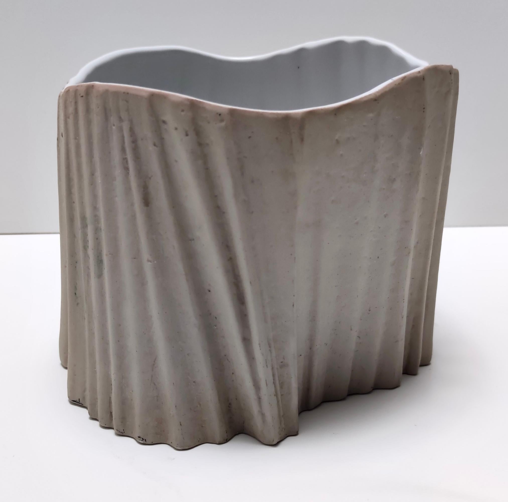 Post-Modern Postmodern Grey Earthenware Vase by Rosenthal, Italy For Sale