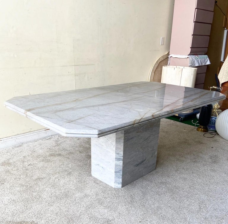 Postmodern Grey Granite Dining Table For Sale at 1stDibs