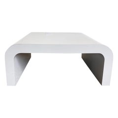 Mesa de centro postmoderna de laminado lacado gris en cascada