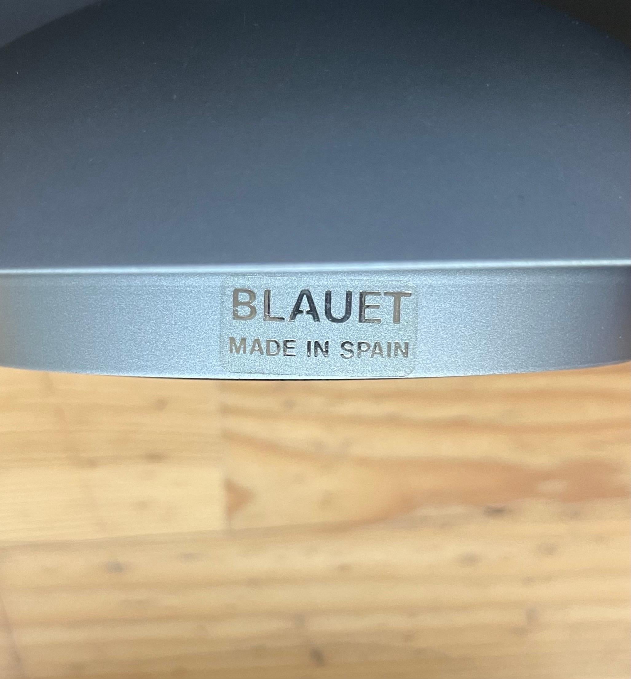 Postmodern Grey Metal Pair of Halogen Flush Mounts by Blauet, Barcelona, 1980s For Sale 6
