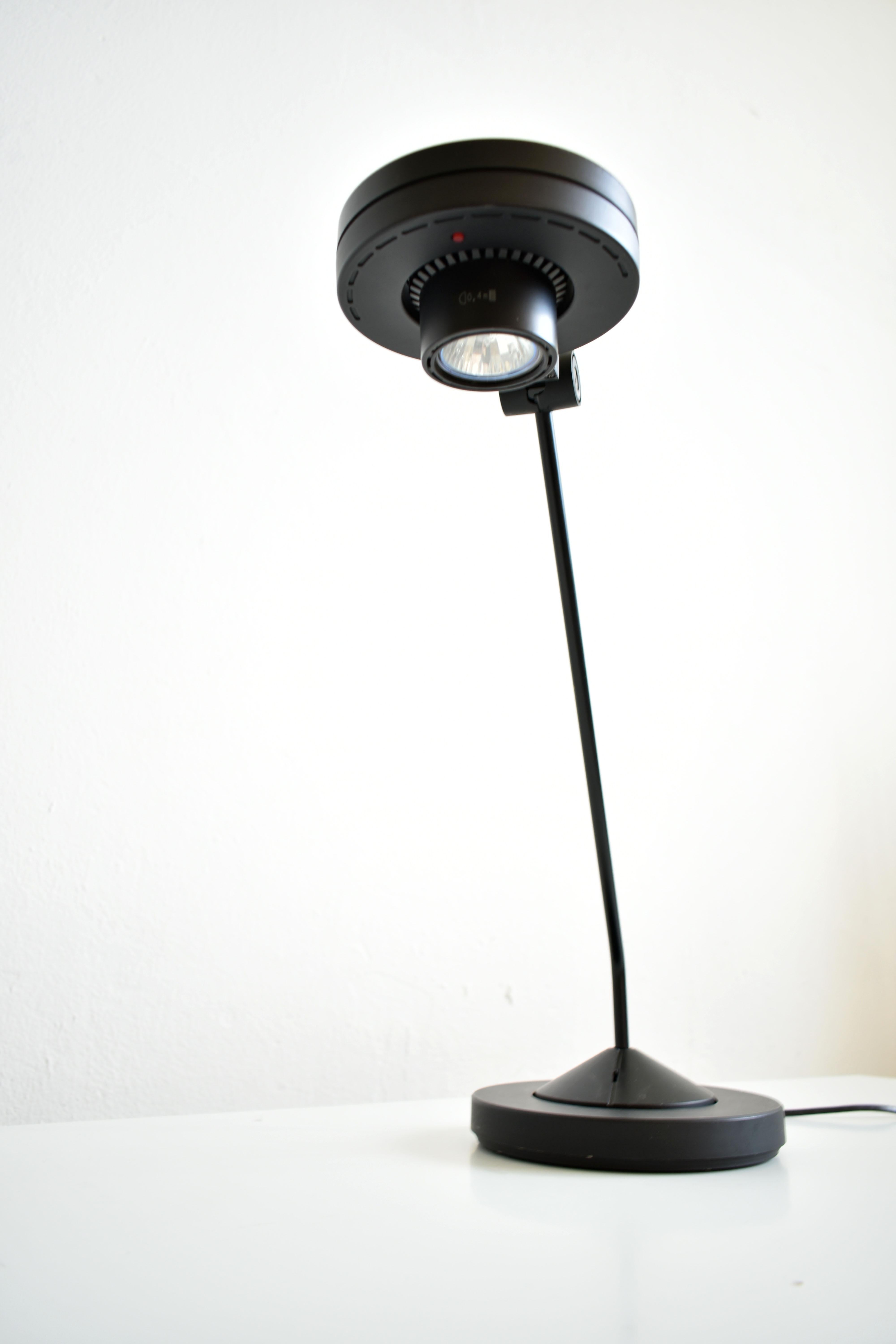 Late 20th Century Postmodern Halogen Desk Lamp 'Discus', Hartmut S. Engel for Staff, Germany 1980s For Sale