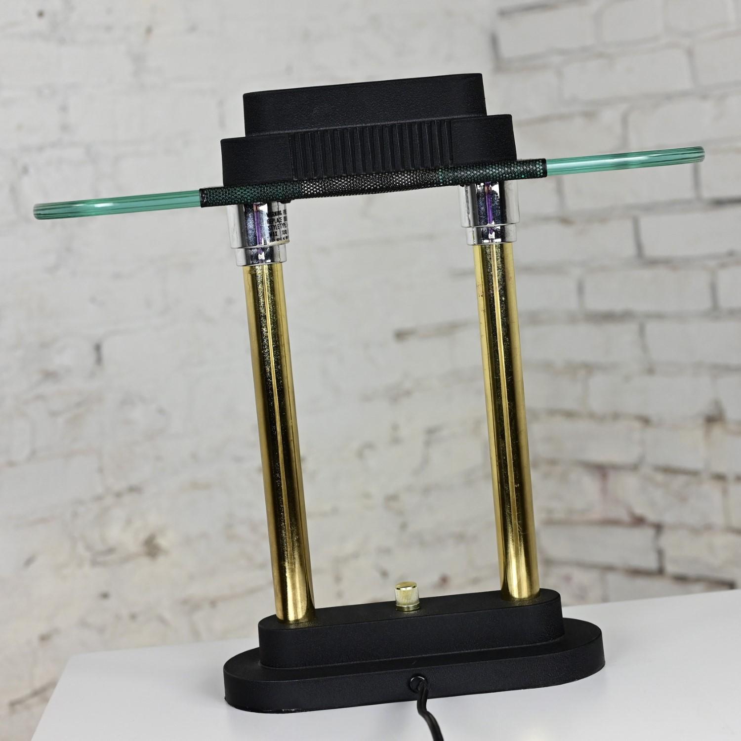 Metal Postmodern Halogen Table Lamp Style of Robert Sonneman for George Kovacs For Sale