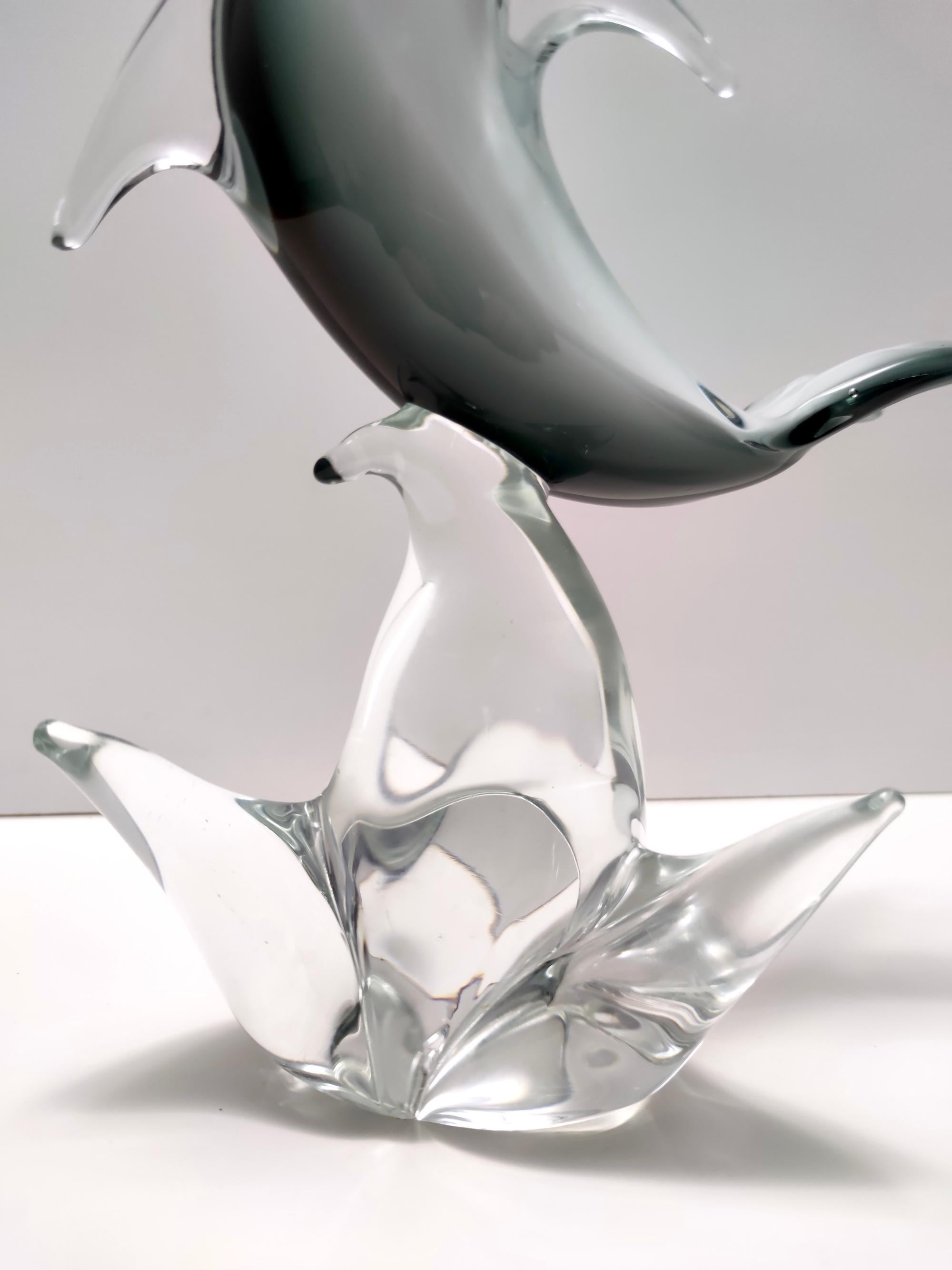 Postmodern Hand-Modeled Murano Glass Decorative Dolphin, Italy 4