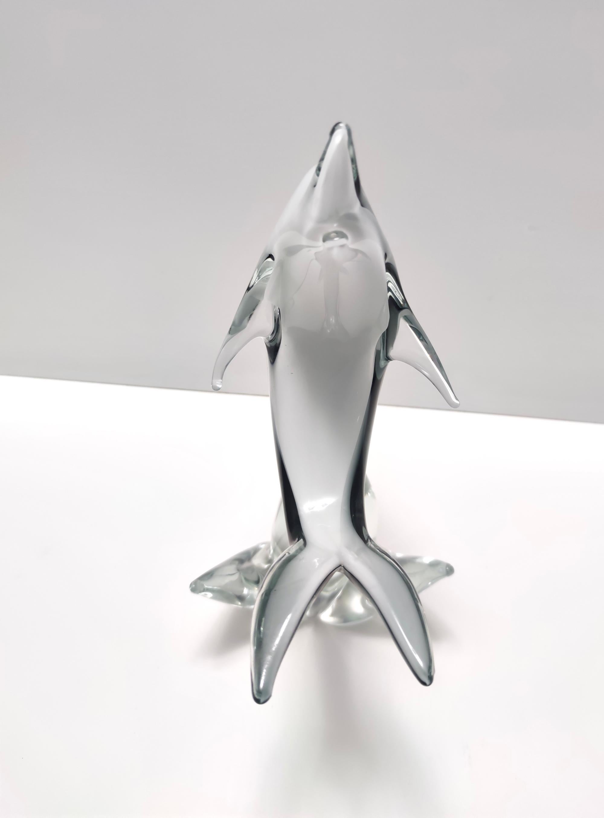 Post-Modern Postmodern Hand-Modeled Murano Glass Decorative Dolphin, Italy