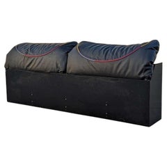 Postmodern Headboard by Carlo Malnati, Lacquer, Built in Cushions King Size, 80s