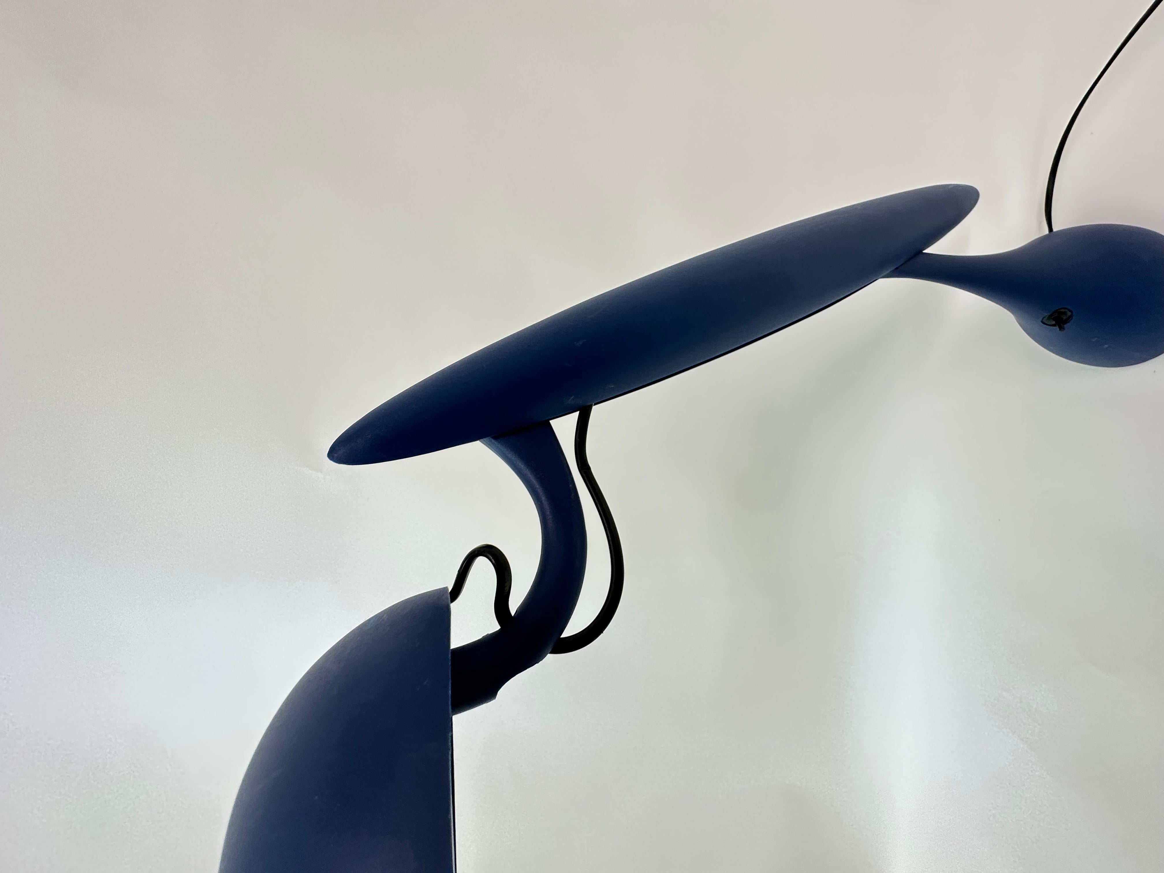 Postmodern Heron Blue Lamp by Isao Hosoe for Luxo, 1980s For Sale 5