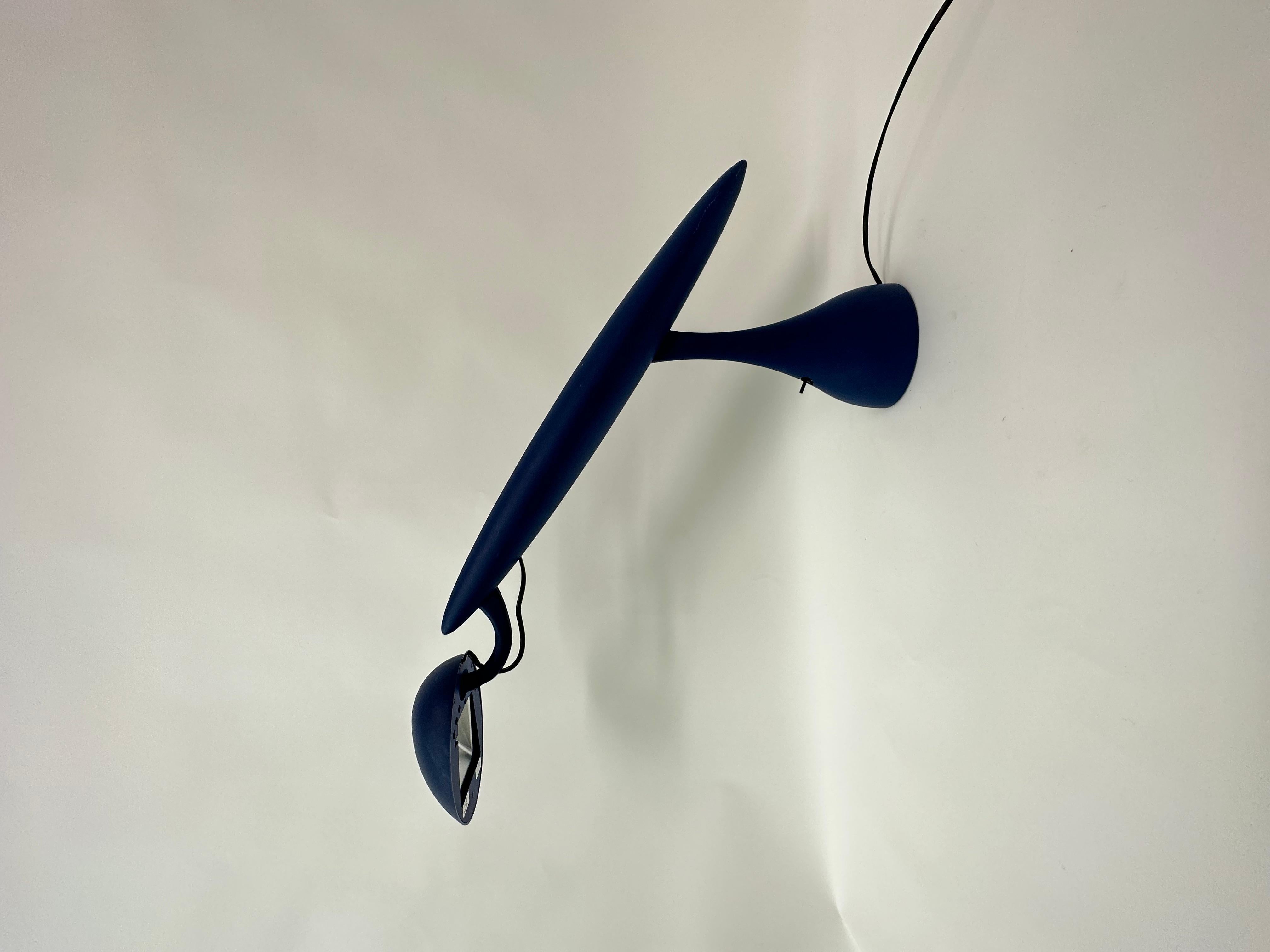 Late 20th Century Postmodern Heron Blue Lamp by Isao Hosoe for Luxo, 1980s For Sale