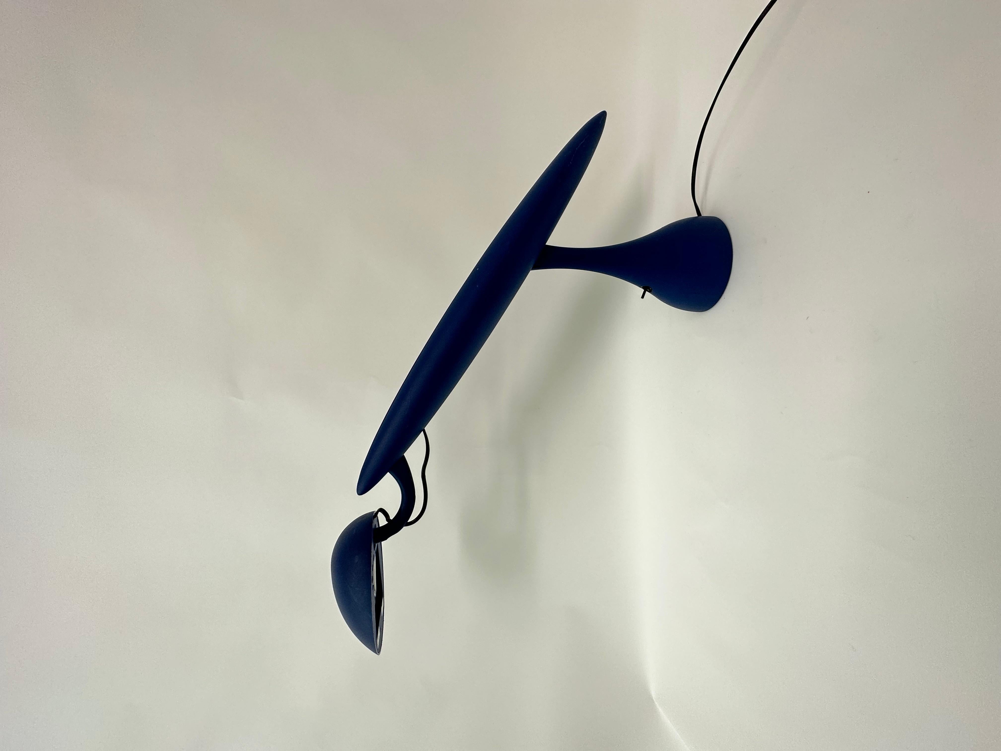 Plastic Postmodern Heron Blue Lamp by Isao Hosoe for Luxo, 1980s For Sale