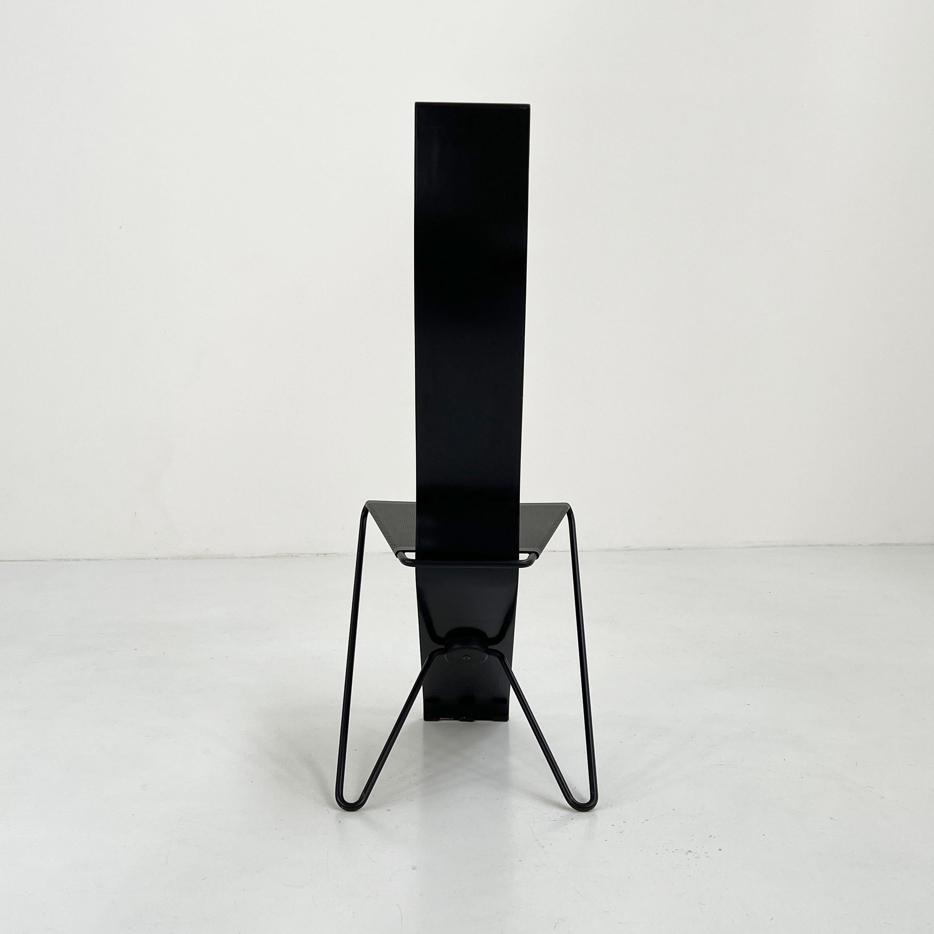 Late 20th Century Postmodern High Backed Metal Chair from Pietro Arosio, 1980s
