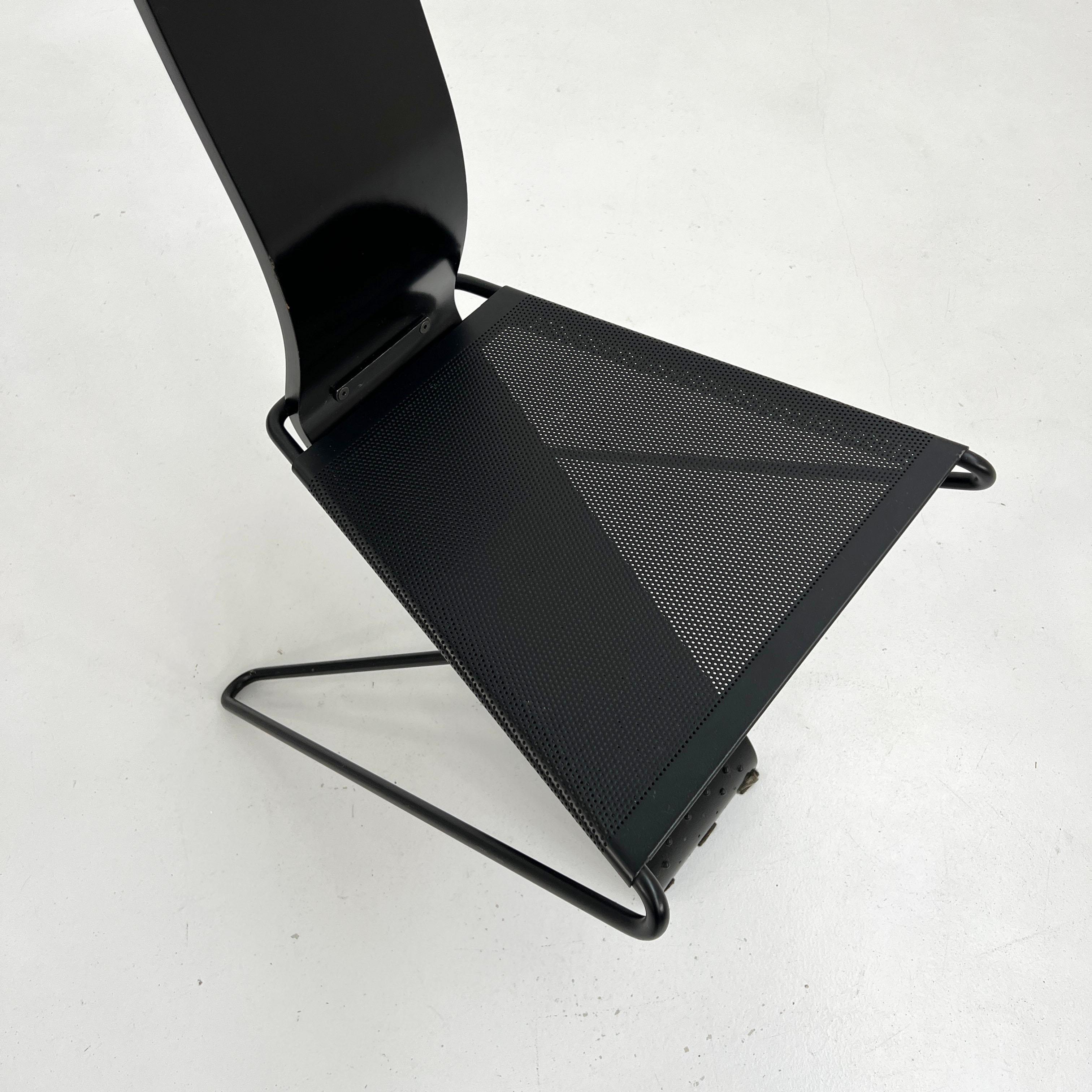 Postmodern High Backed Metal Chair from Pietro Arosio, 1980s For Sale 2