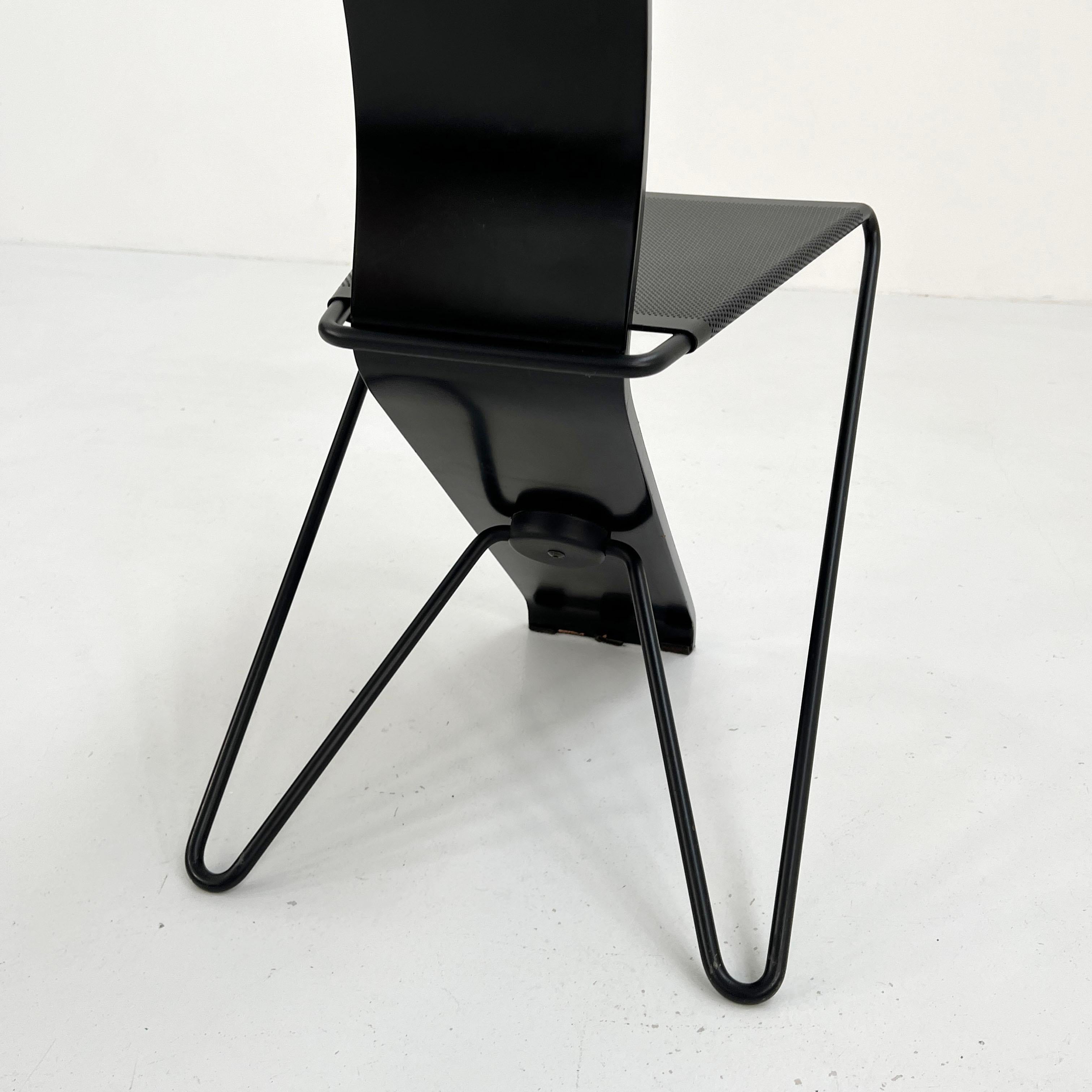 Postmodern High Backed Metal Chair from Pietro Arosio, 1980s 2