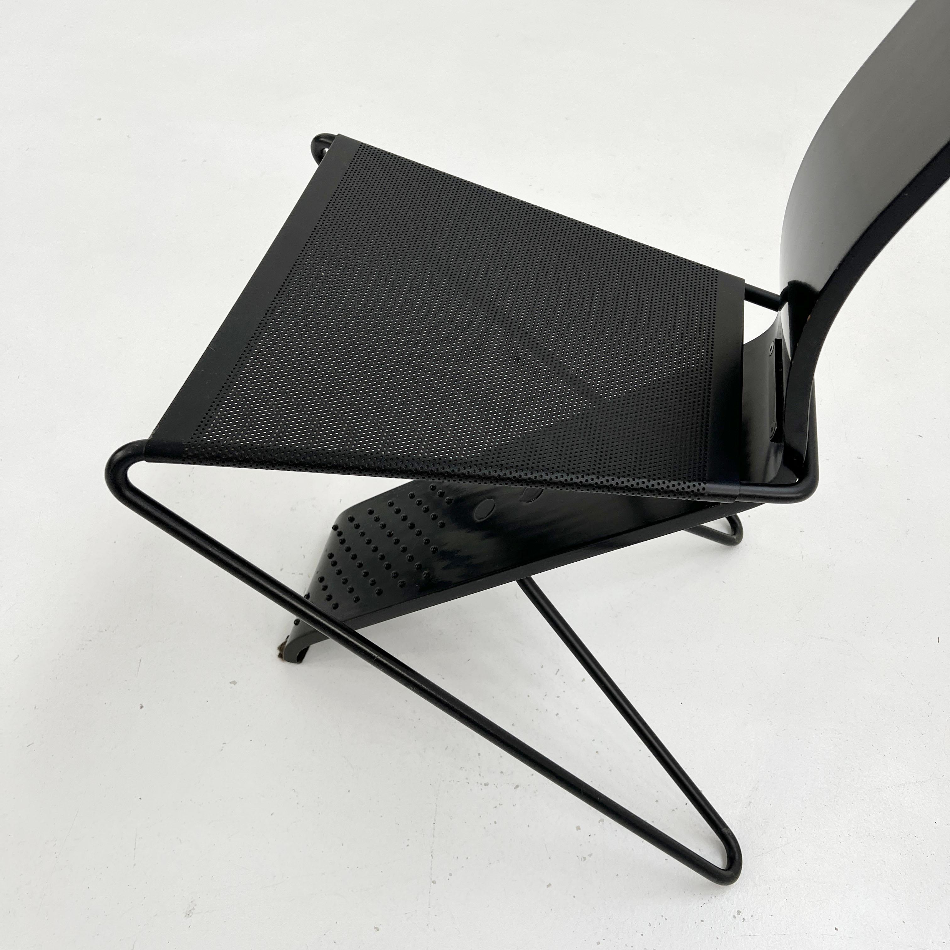 Postmodern High Backed Metal Chair from Pietro Arosio, 1980s 3
