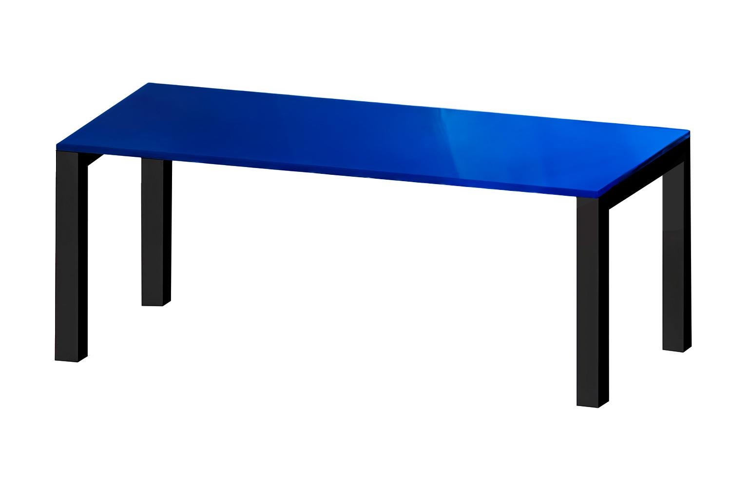 Post-Modern Postmodern High-Gloss Blue Lacquered Dining Table Anhelo For Sale