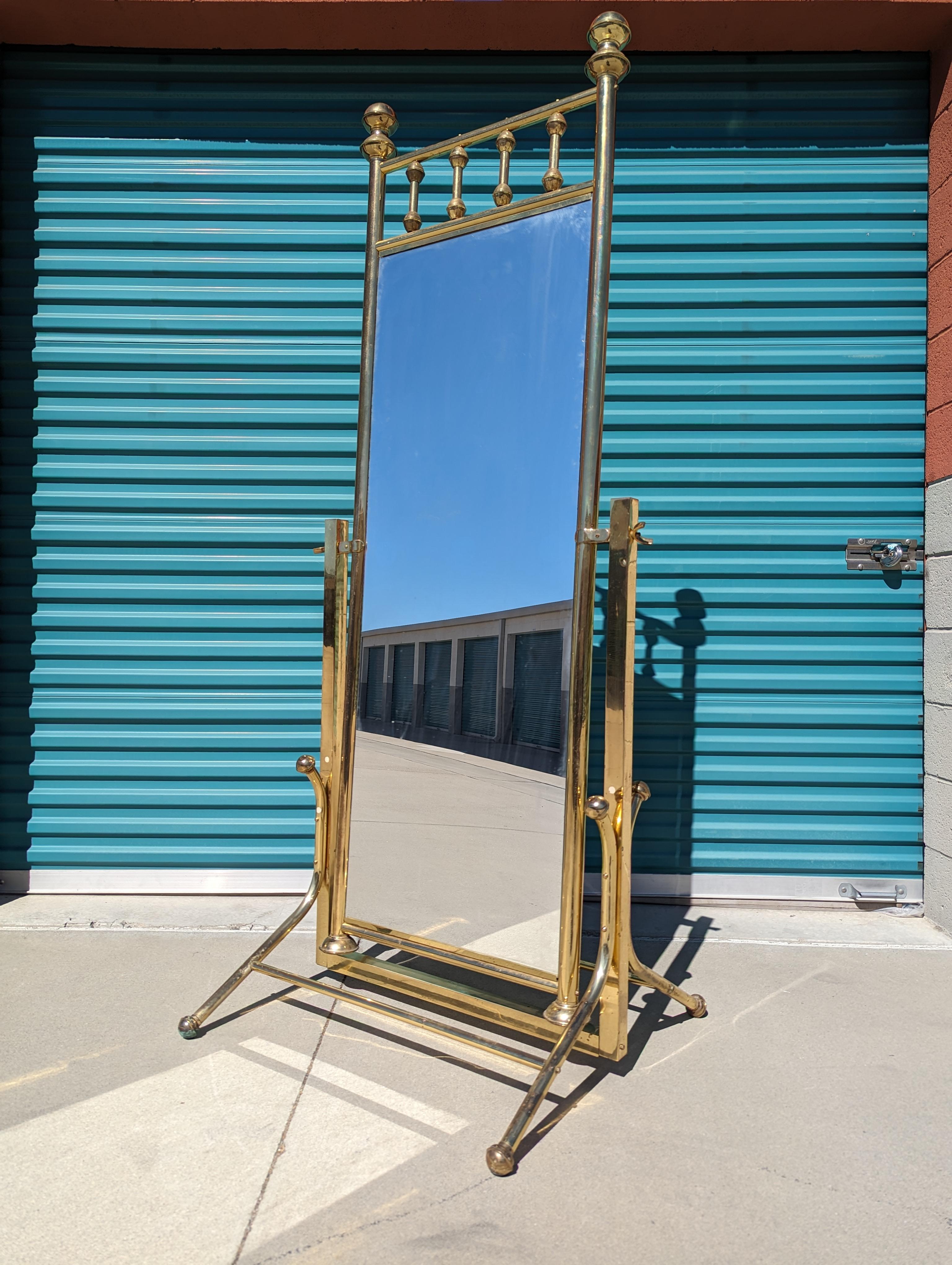 Postmodern Hollywood Regency Cheval Two-Sided Floor Mirror, c1970s 7