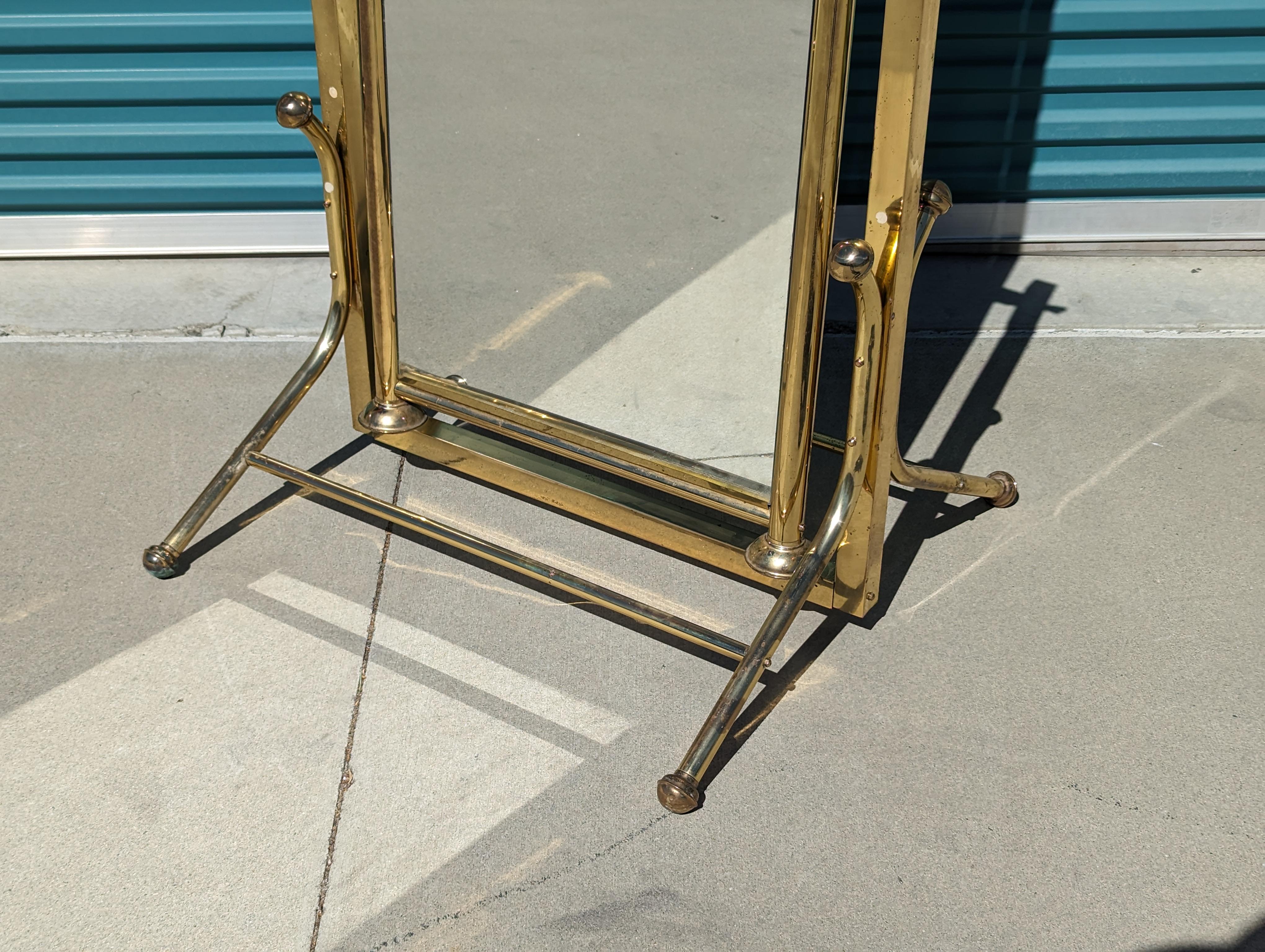Postmodern Hollywood Regency Cheval Two-Sided Floor Mirror, c1970s 2