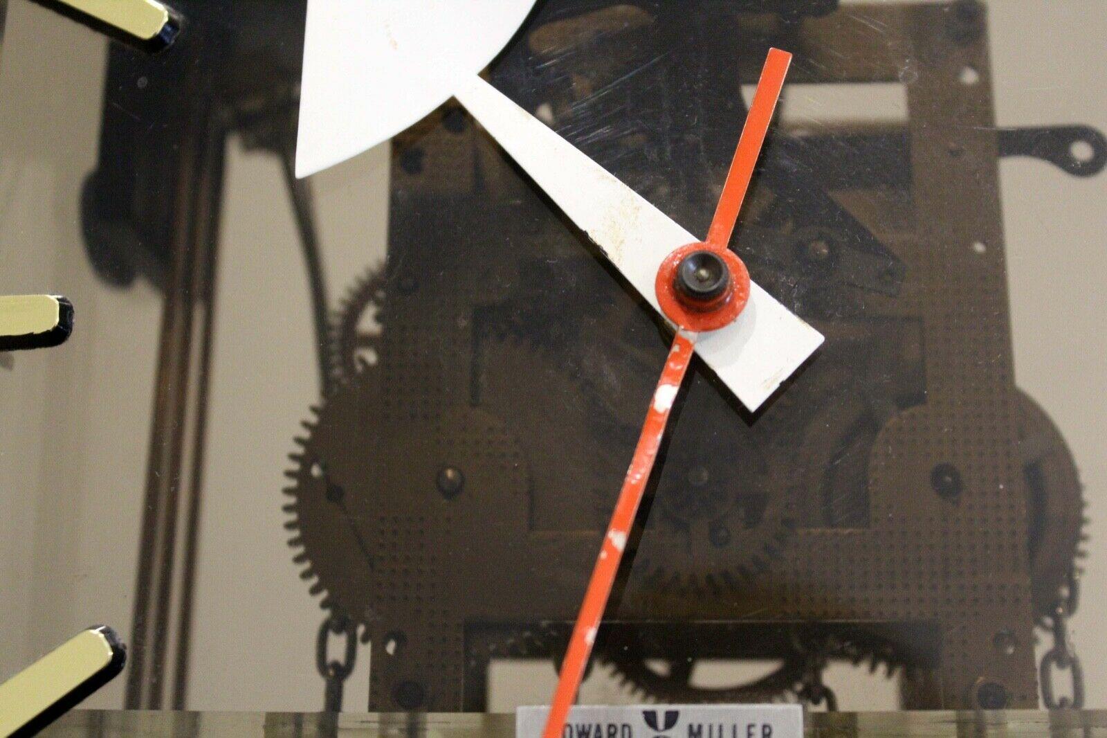 20th Century Postmodern Howard Miller Bronze Plexiglass & Chrome Weight Driven Floor Clock