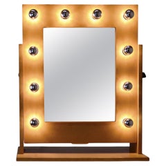 Miroir de courtoisie lumineux postmoderne, pièce unique, France, années 1980