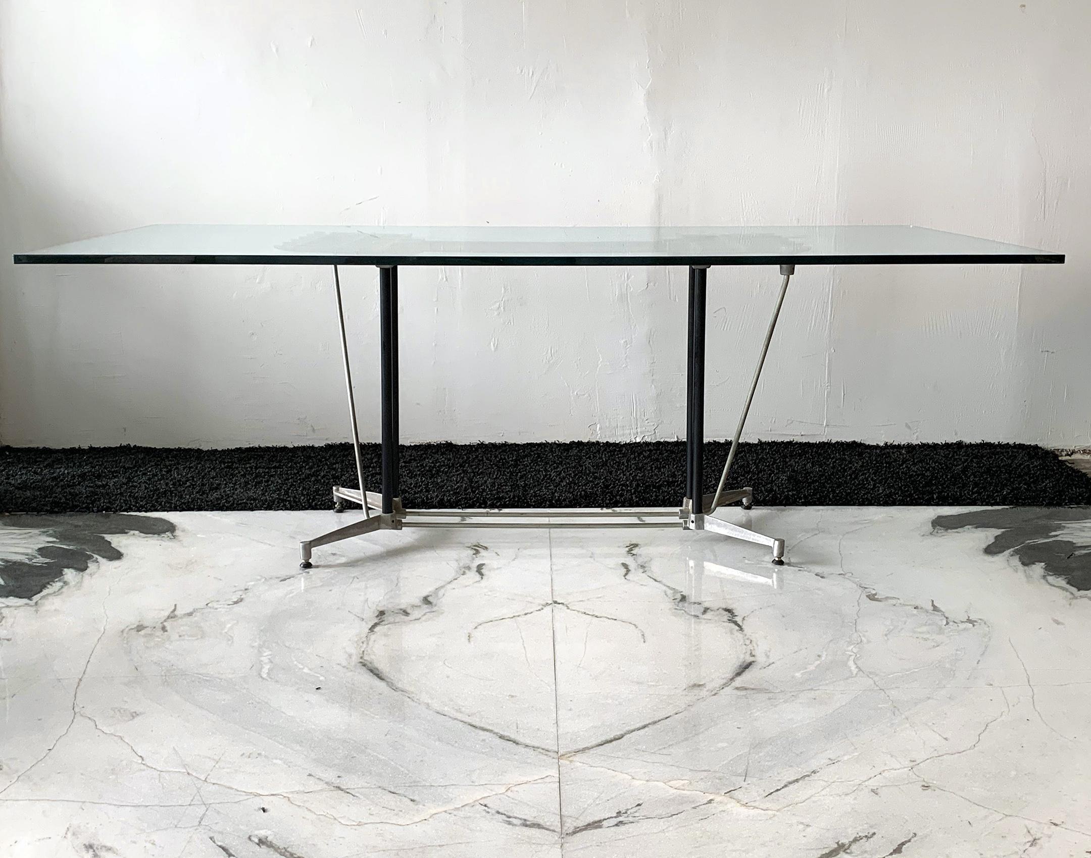 Aluminum Postmodern Industrial Dining Table Designed by Robert Josten