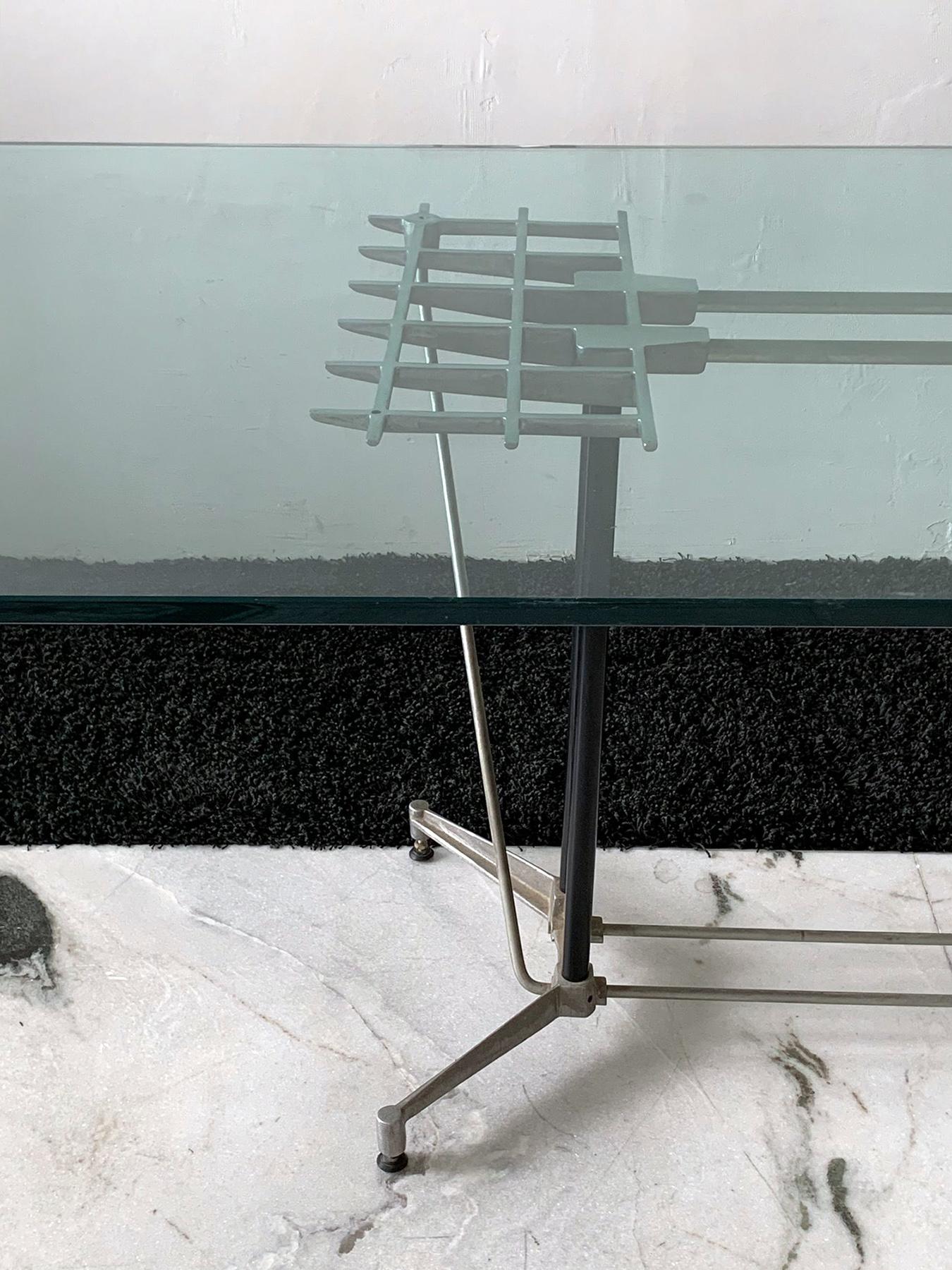 Postmodern Industrial Dining Table Designed by Robert Josten 1