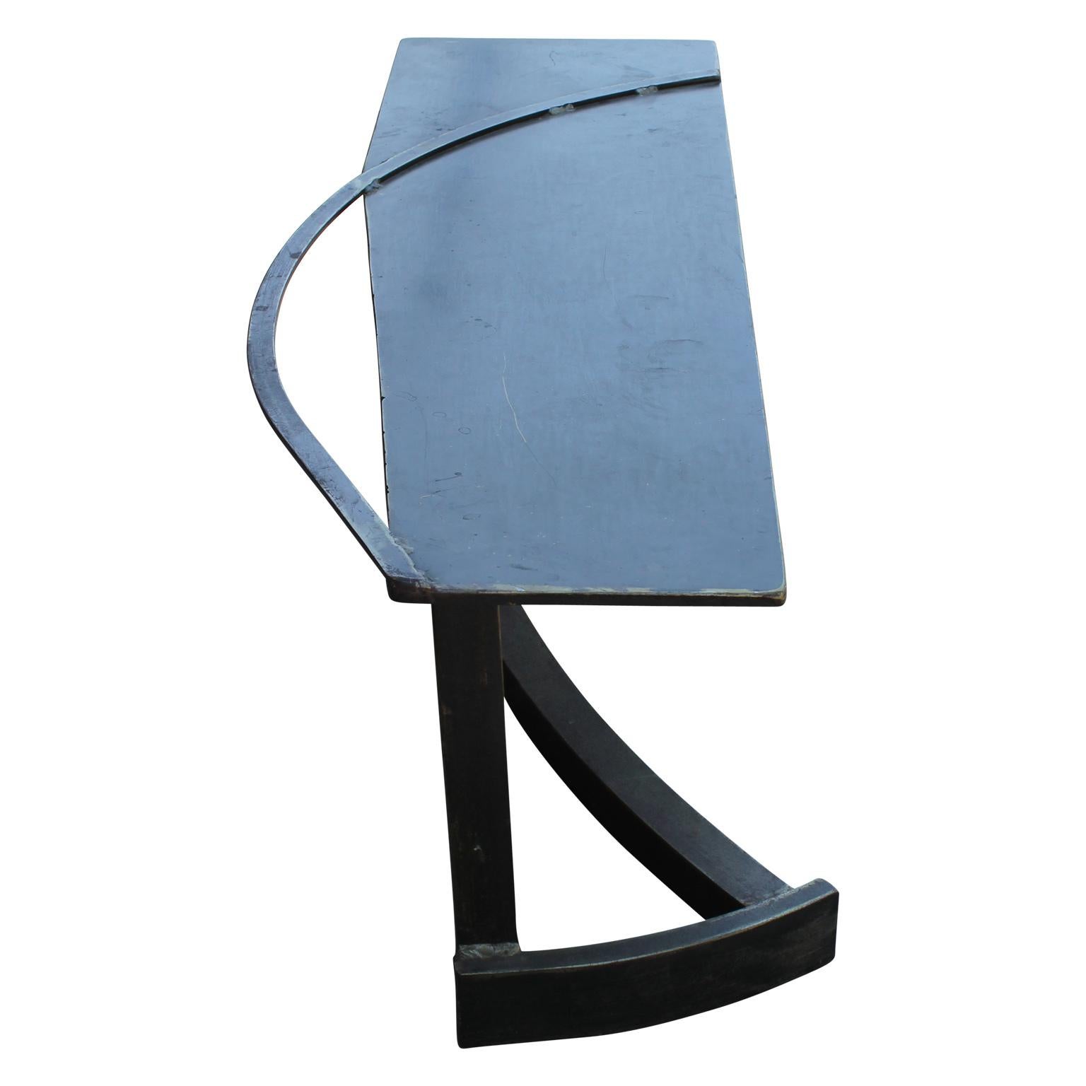 Post-Modern Postmodern / Industrial Sculptural Studio Made Steel Bench