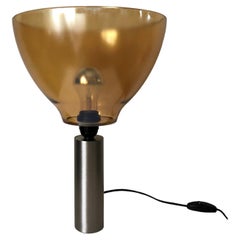 Postmodern Italian Amber Murano Glass Table Lamp, 1980s