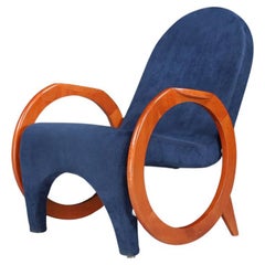 Fauteuil italien postmoderne en tissu original, 1970