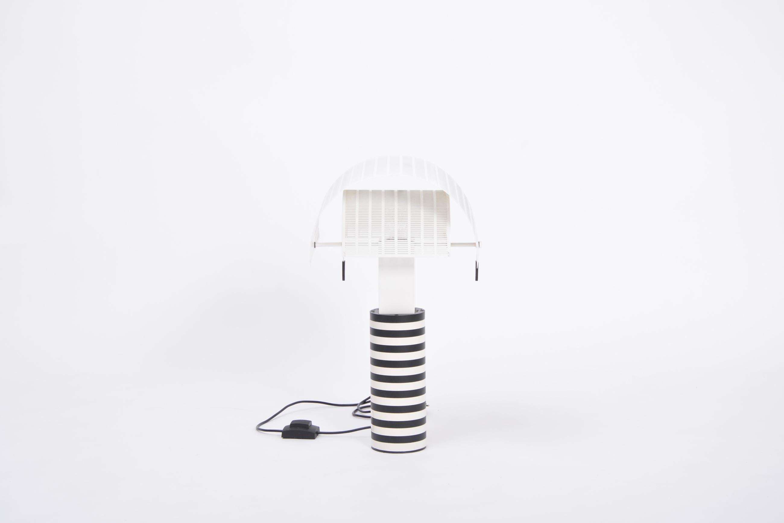 20th Century Postmodern Italian Black and White Table Lamp 'Shogun' by Mario Botta