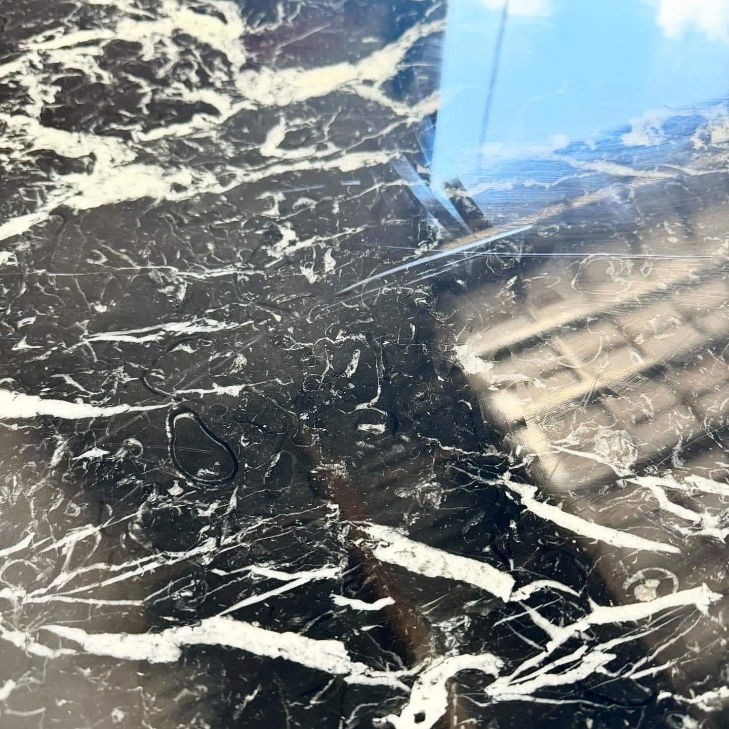 Postmodern Italian Black Marble Tear Drop Coffee Table For Sale 4
