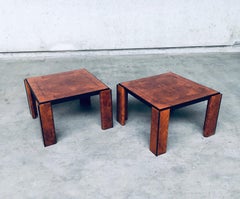 Postmodern Italian Design Burl Wood Side Table Set, 1970's, Italy