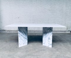 Postmodern Italian Design Carrara Marble Dining Table 1970's