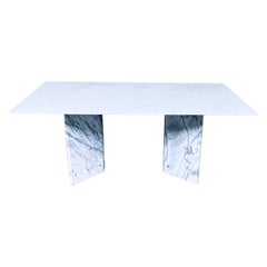 Postmodern Italian Design Carrara Marble Dining Table 1970
s