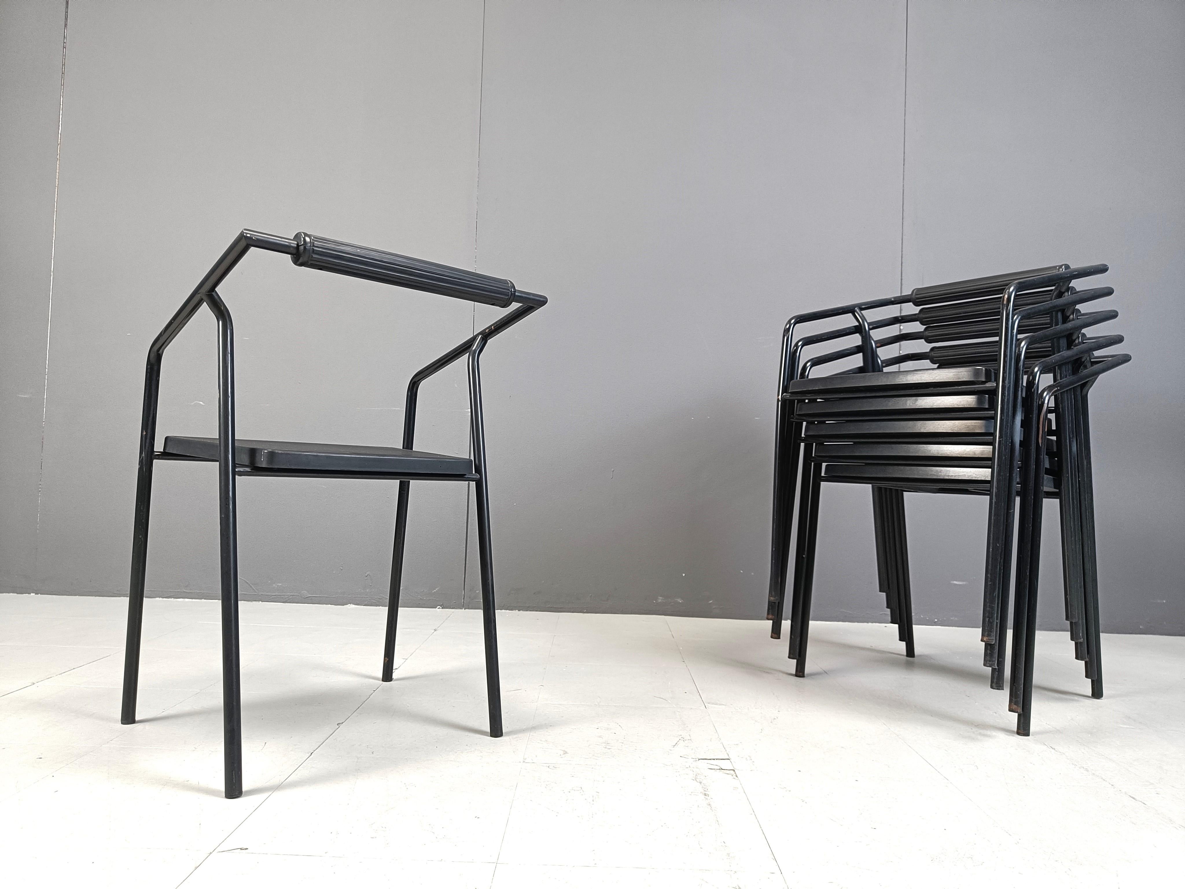 Postmodern italian dining chairs by Lexis, 1990s For Sale 2