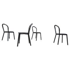 Postmodern italian dining chairs set of 4 - 1980s