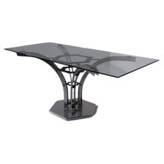 Retro Postmodern Italian Dining table in stell and metal